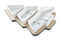 DKD Home Decor Set de Aperitivo Navidad Tradicional de Gres y Bambú Verde Blanco con Diseño Árbol - 4 Piezas