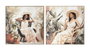 DKD Home Decor Cuadro Lienzo Chica Silla Surtido de 2 Piezas (100x100 cm)