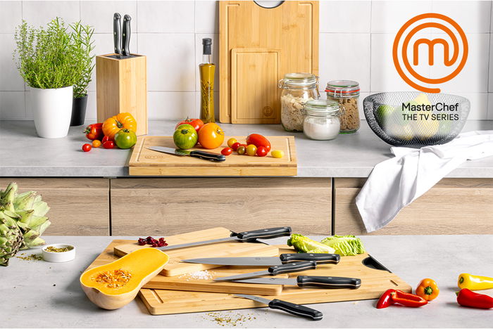 Masterchef Tabla de Bambú para Encimera, 45.6 x 35.5 x 3.5 cm (4 Unidades)