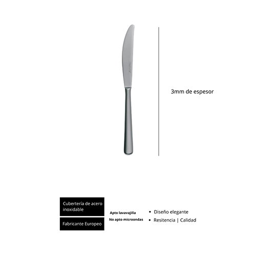 Ambassador Cuchillo Chuletero - Acero Inoxidable 18/10 - 230 mm - Cuchillo de carne - Cubertería (Set de 12)