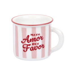 Home Deco Factory Vela Perfumada en Taza Cerámica Colección Dolce Vita - Aromas Surtidos (Matcha, Higo, Fruta Pasión), 30g Cera, Duración 3.5h