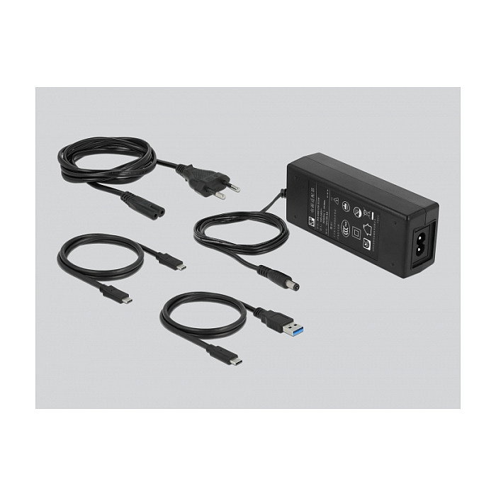DeLOCK Estación de acoplamiento para 4 x M.2 NVMe PCIe SSD con función de clonación Negro