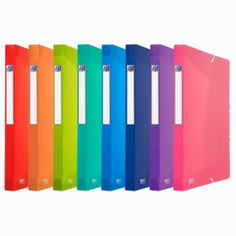 Oxford Carpeta De Proyectos Urban Papel PP Translúcido Lomo 25 mm Con Gomas A4+ Colores Surtidos Set de 10 (Set de 10)