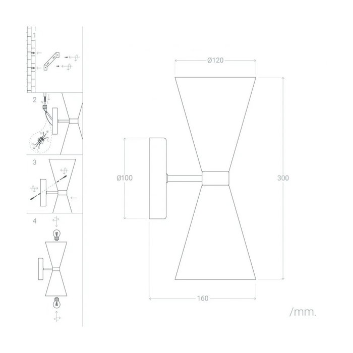 Aplique de Pared Kosice con Bombilla E27 No Incluida - SKD-W1009 Aplique de Pared Kosice con Bombilla E27 No Incluida - SKD-W1009