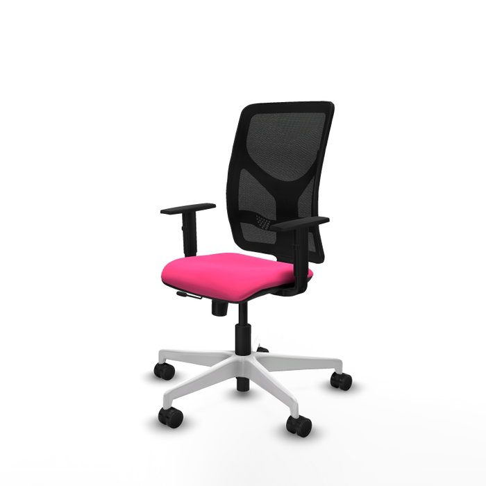 PIQUERAS Y CRESPO Silla de oficina Motilla Rosa y Negro con mecanismo Sincro/Traslack