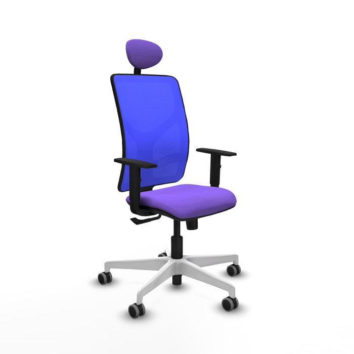 PIQUERAS Y CRESPO Silla de oficina Motilla con mecanismo Sincro, Tela Lila y Malla Azul PIQUERAS Y CRESPO Silla de oficina Motilla con mecanismo Sincro, Tela Lila y Malla Azul