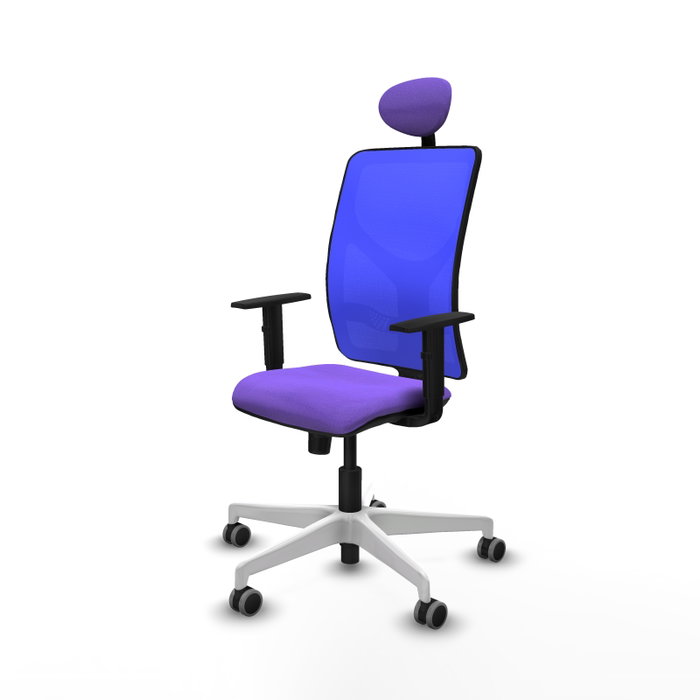 PIQUERAS Y CRESPO Silla de oficina Motilla con mecanismo Sincro, Tela Lila y Malla Azul PIQUERAS Y CRESPO Silla de oficina Motilla con mecanismo Sincro, Tela Lila y Malla Azul