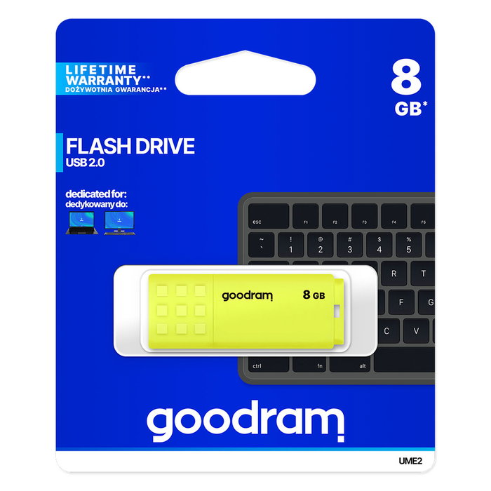 GOODRAM Pendrive UME2 8GB USB 2.0 Amarillo GOODRAM Pendrive UME2 8GB USB 2.0 Amarillo