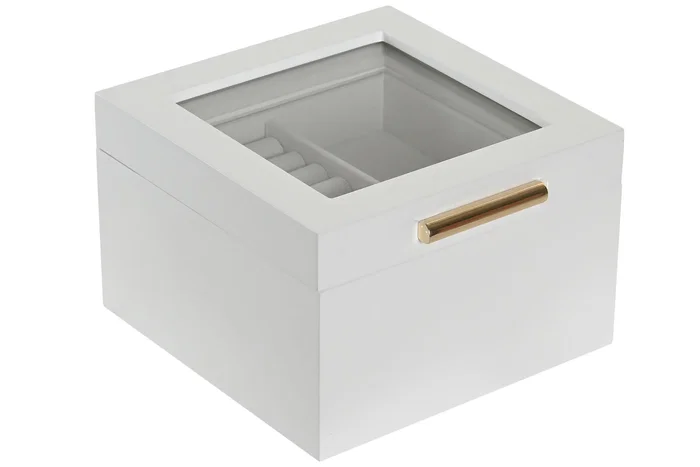 DKD Home Decor Joyero Tradicional Blanco 16 x 10 x 15 cm DKD Home Decor Joyero Tradicional Blanco 16 x 10 x 15 cm