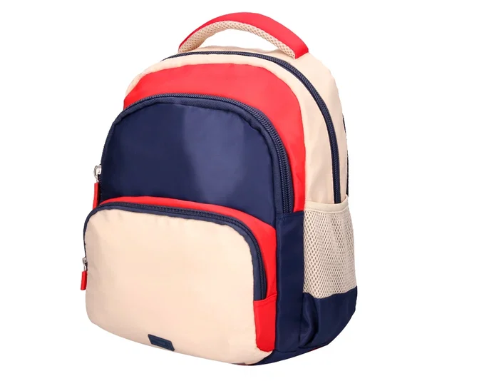 Liderpapel Mochila Escolar Multibolsillo Infantil Azul Marino Rojo Beige 350x110x270 mm