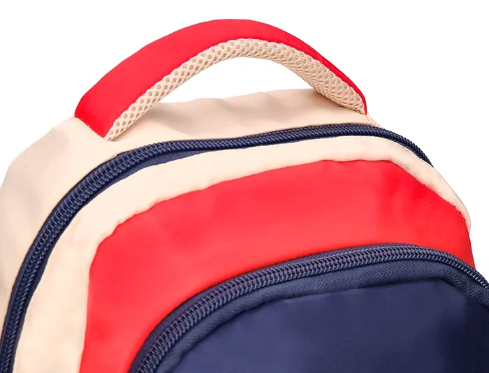 Liderpapel Mochila Escolar Multibolsillo Infantil Azul Marino Rojo Beige 350x110x270 mm