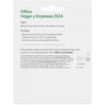 Microsoft Office Hogar y Empresas 2024 Licencia Perpetua 1 Usuario EP2-06686 Microsoft Office Hogar y Empresas 2024 Licencia Perpetua 1 Usuario EP2-06686
