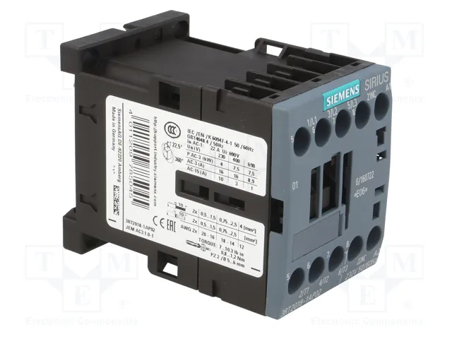 SIEMENS 3RT2018-1AP02 Contactor 3-polar 17A 230VAC SIEMENS 3RT2018-1AP02 Contactor 3-polar 17A 230VAC