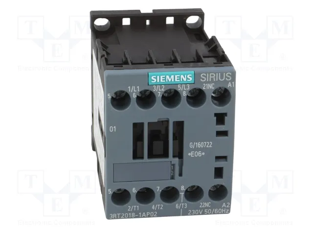 SIEMENS 3RT2018-1AP02 Contactor 3-polar 17A 230VAC SIEMENS 3RT2018-1AP02 Contactor 3-polar 17A 230VAC