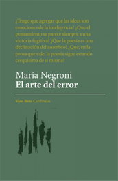 VASO ROTO, El arte del error, María Negroni - Cardinales
