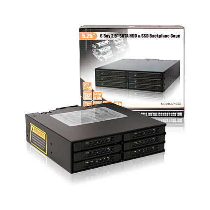 ICY DOCK MB996SP-6SB Bahía de Almacenamiento 6 Bahías 2.5" SATA HDD SSD Negro