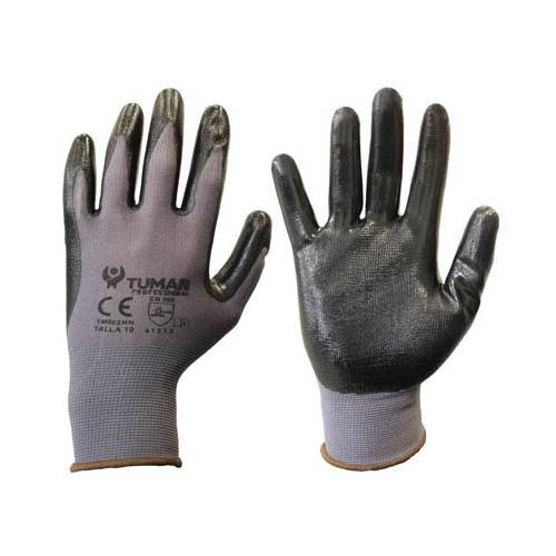 Tuman Guante de Nylon Recubierto de Nitrilo Negro T10 Tuman Guante de Nylon Recubierto de Nitrilo Negro T10