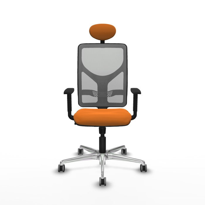 PIQUERAS Y CRESPO Silla de oficina Motilla con mecanismo Sincro, Naranja y Gris