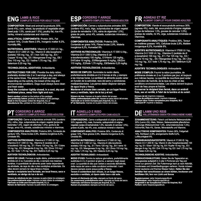 Arquivet original adult cordero con arroz - alimento seco para perros - 12 kg Arquivet original adult cordero con arroz - alimento seco para perros - 12 kg