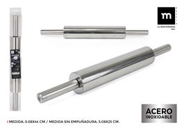 La Mediterranea Rodillo Amasar Inox 5.08 x 25 cm (12 Unidades)