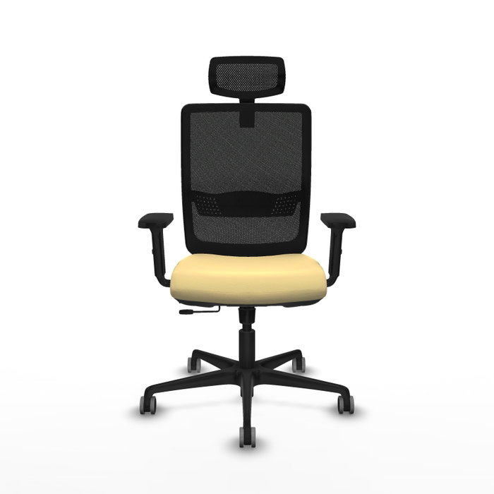 PIQUERAS Y CRESPO Silla de oficina Haches con mecanismo Sincro/Traslack Crema y Negro PIQUERAS Y CRESPO Silla de oficina Haches con mecanismo Sincro/Traslack Crema y Negro