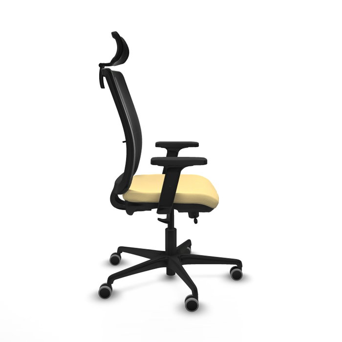 PIQUERAS Y CRESPO Silla de oficina Haches con mecanismo Sincro/Traslack Crema y Negro PIQUERAS Y CRESPO Silla de oficina Haches con mecanismo Sincro/Traslack Crema y Negro
