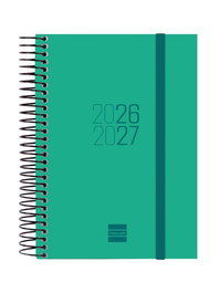 Finocam Agenda Escolar 2026-27 Espiral con Tapa PP y Goma Verde