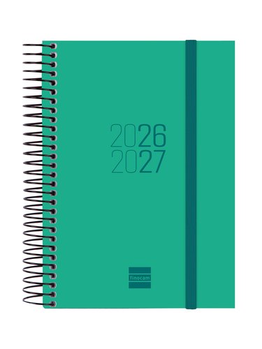 Finocam Agenda Escolar 2026-27 Espiral con Tapa PP y Goma Verde Finocam Agenda Escolar 2026-27 Espiral con Tapa PP y Goma Verde