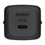 Belkin WCA013kqBK Cargador BOOST Charge USB-C 45W Power Delivery 3.1 PPS de Pared, Negro, 1 Puerto, para MacBook Air M1, iPad Pro y más