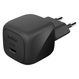 Belkin WCA013kqBK Cargador BOOST Charge USB-C 45W Power Delivery 3.1 PPS de Pared, Negro, 1 Puerto, para MacBook Air M1, iPad Pro y más