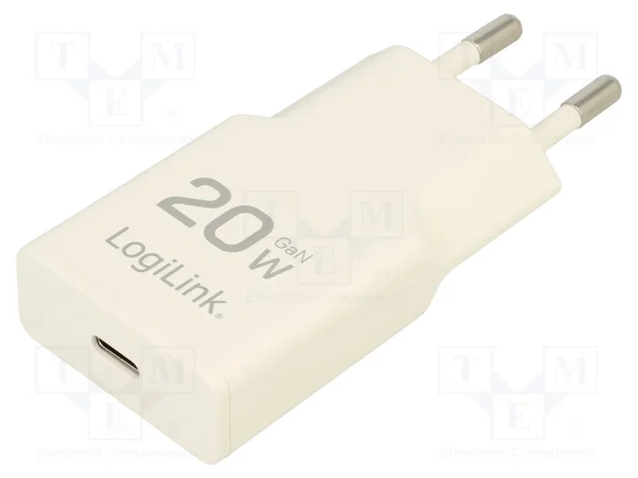 LogiLink Cargador USB-C 20 W GaN Slim Version Blanco LogiLink Cargador USB-C 20 W GaN Slim Version Blanco