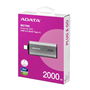 Adata SC750-2000G-CCBK Disco Duro Externo SSD 2TB, USB 3.2 Gen2, Hasta 1050 MB/s Lectura, Gris