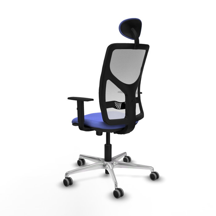 PIQUERAS Y CRESPO Silla de oficina Motilla con mecanismo Sincro, Azul claro y Blanco