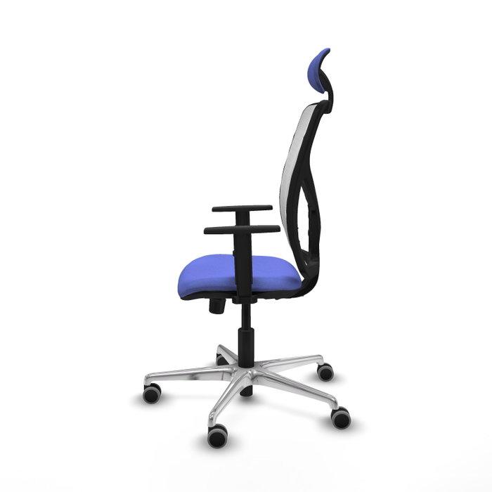 PIQUERAS Y CRESPO Silla de oficina Motilla con mecanismo Sincro, Azul claro y Blanco