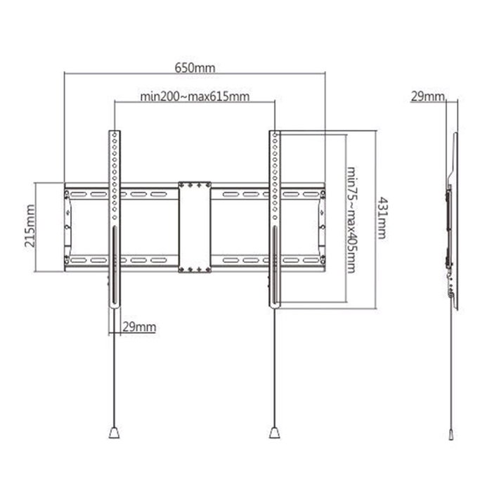 Gembird Soporte de pared fijo para pantallas de 37 a 80 pulgadas