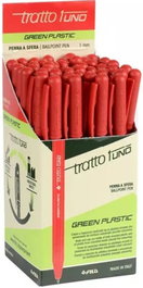 DAS Tratto Uno Bolígrafo Rojo Punta 1,0mm Reciclado Caja de 50