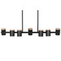 DKD Home Decor Lámpara de Techo de Metal y Madera Negra y Marrón con 7 Focos