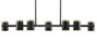 DKD Home Decor Lámpara de Techo de Metal y Madera Negra y Marrón con 7 Focos