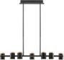 DKD Home Decor Lámpara de Techo de Metal y Madera Negra y Marrón con 7 Focos