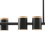 DKD Home Decor Lámpara de Techo de Metal y Madera Negra y Marrón con 7 Focos