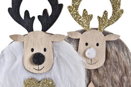 DKD Home Decor Figura Navidad Alpina Blanco Marron 3 x 15 x 6.8 cm (8 Unidades)
