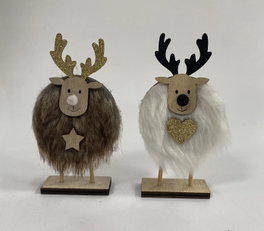 DKD Home Decor Figura MDF Poliéster Navidad Alpina Surtida