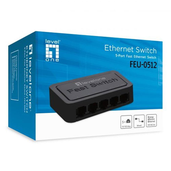 Levelone switch 5x fe feu-0512