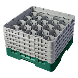 CAMBRO Cesta de lavado 20 comp. 5 alturas Verde Sherwood
