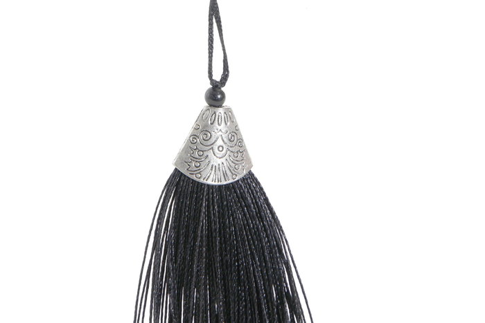 DKD Home Decor Portavelas Oriental 9 x 35 x 35 cm Negro Terracota Dorado Hierro Cristal (2 Unidades)