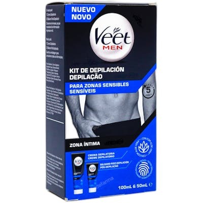 Veet Men Kit de Depilación 2 Pasos Zonas Sensibles 150 ml Veet Men Kit de Depilación 2 Pasos Zonas Sensibles 150 ml