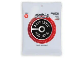 Martin Cuerdas Acústica Authentic Lifespan®2.0 Phosphor Bronze 92/8 Light 12-54 (Pack 3)