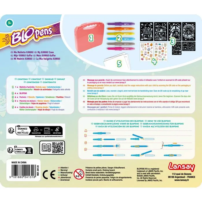 Lansay Mi Maleta Kawaii Blopens LAN3181860241318 - Juguete de Maquillaje para Niñas a Partir de 5 Años