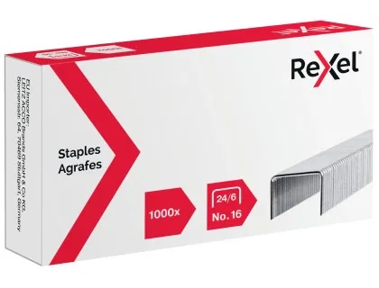 Rexel Grapas 24/6 Galvanizada Caja de 1000 Unidades