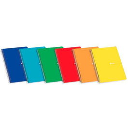 Enri Cuaderno Espiral 80H 1-4 60 gr Pauta 3 mm Con Margen Tapa Dura Color Surtido (Set de 5) (Set de 5)
